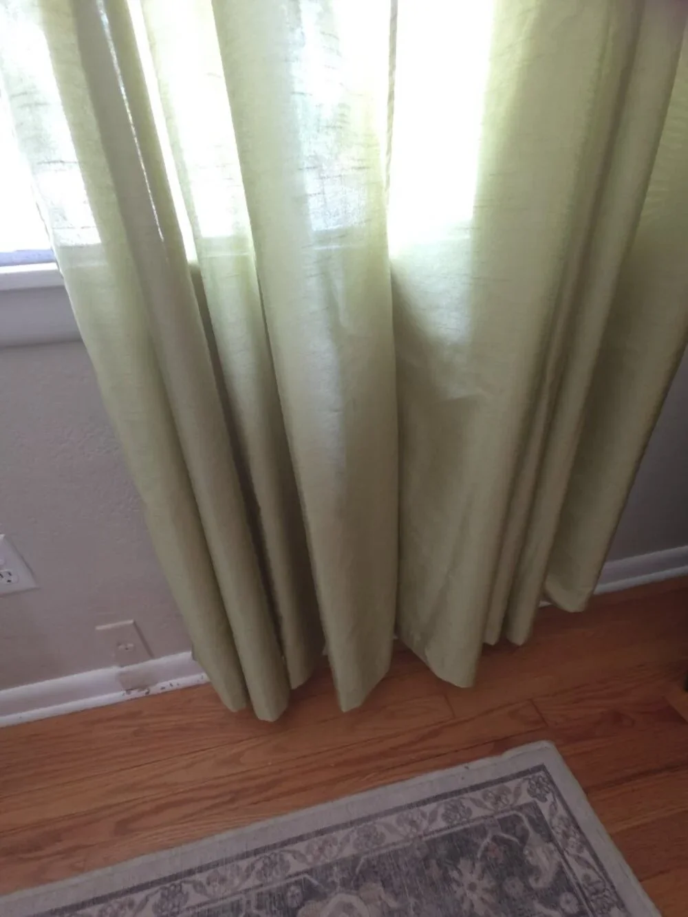 Mira Lime Green Faux Silk Semi Sheer Grommet Curtain Panels Set of 2 | 84x58